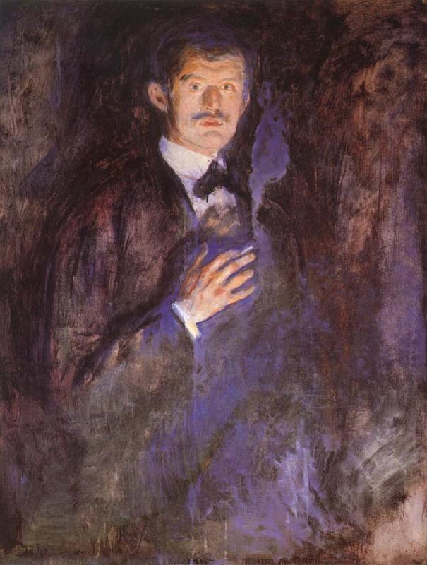 Edvard Munch Holding a cigarette of Self-Portrait